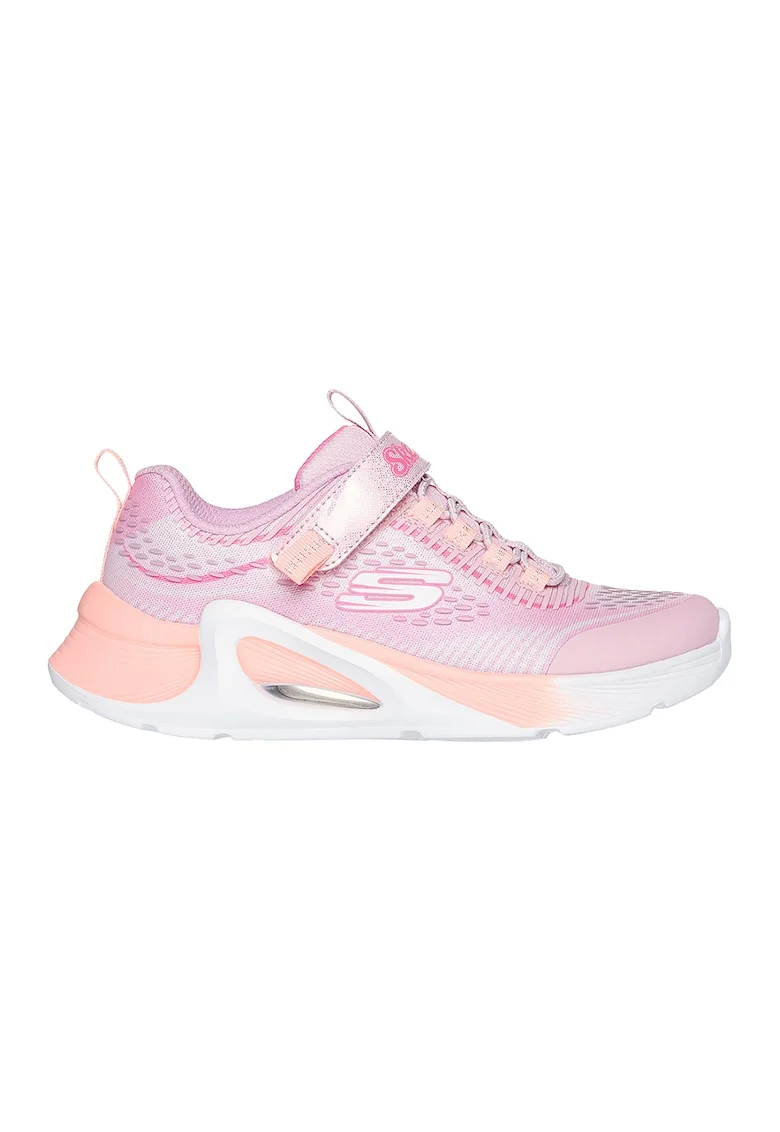 Pantofi sport Tide Tech cu velcro si segmente din material sintetic, Roz pastel/Piersica/Alb optic