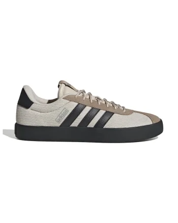 Pantofi sport cu garnituri de piele intoarsa VLCourt 3.0, Alb fildes/Gri inchis