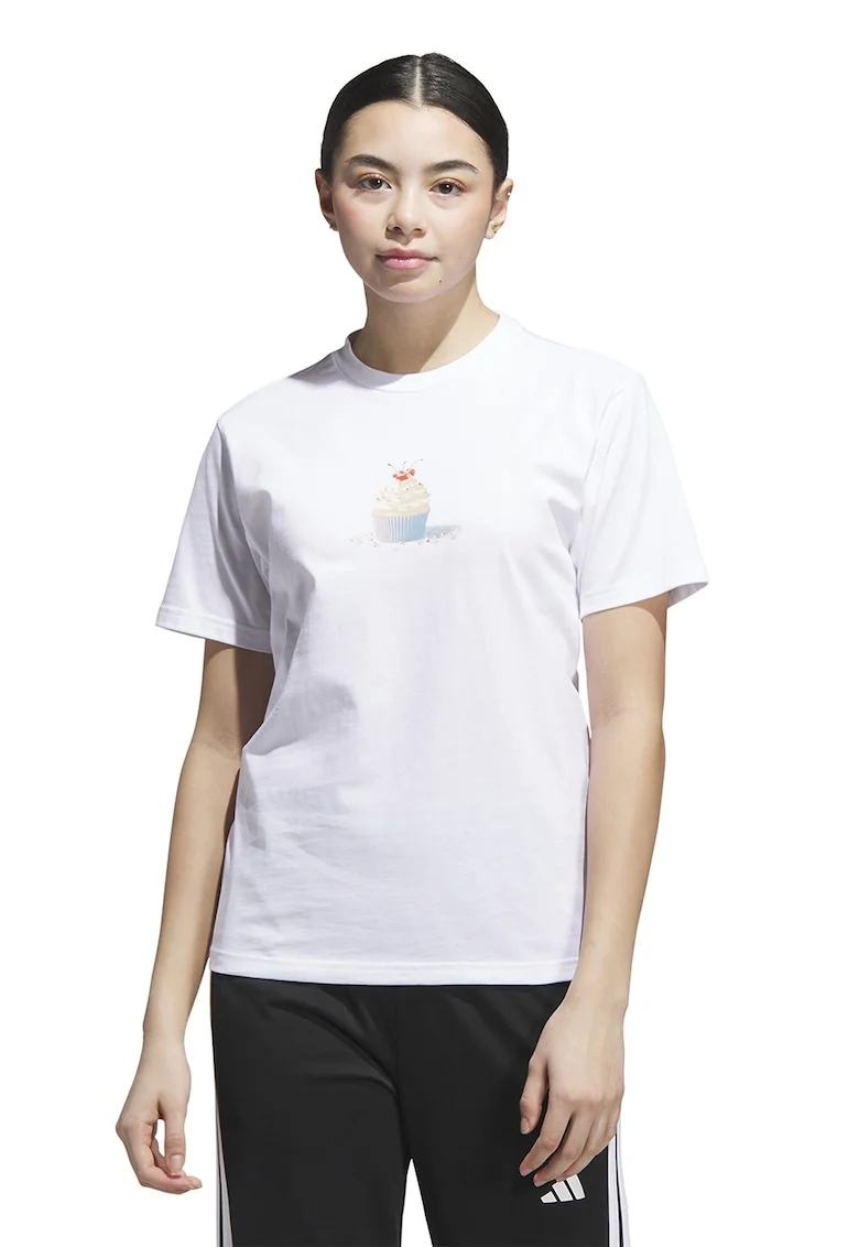 Tricou cu decolteu la baza gatului si logo pe spate, Coral/Galben pal/Alb optic