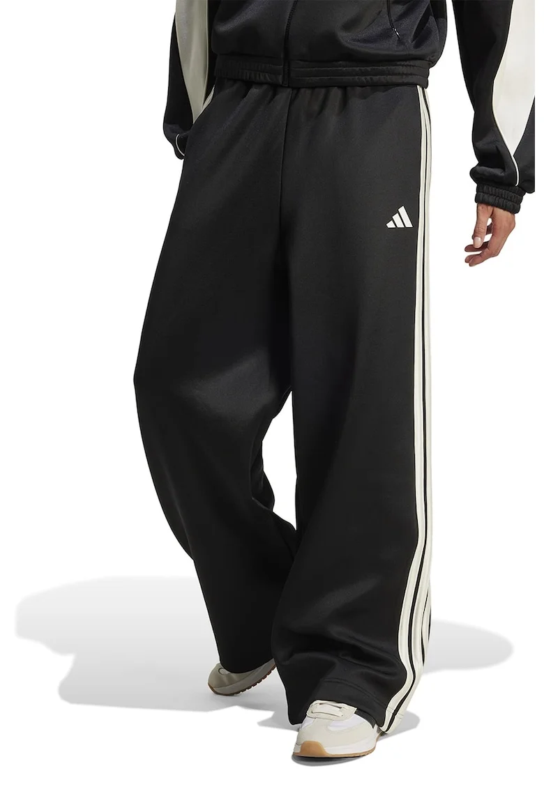 Pantaloni de trening cu croiala ampla Stadium, Negru/Alb murdar