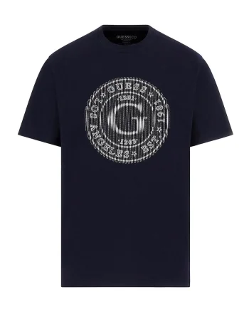 Tricou din bumbac cu logo brodat, Negru/Gri deschis