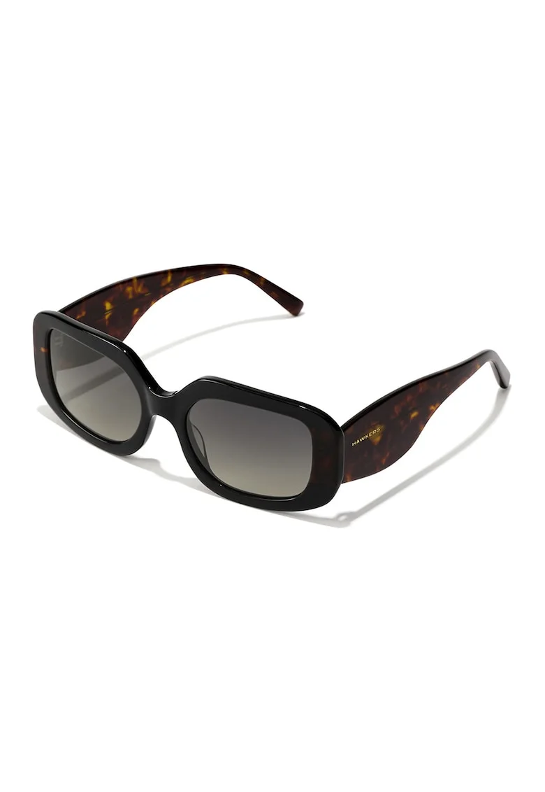 Ochelari de soare dreptunghiulari cu lentile degrade Sunflare, Negru/Maro