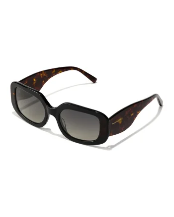 Ochelari de soare dreptunghiulari cu lentile degrade Sunflare, Negru/Maro