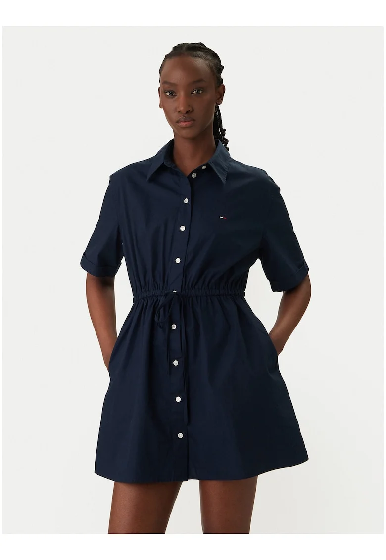 Rochie tip camasa evazata cu buzunare