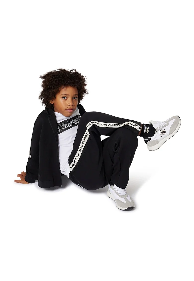 Tricou cu imprimeu logo, Alb/Negru