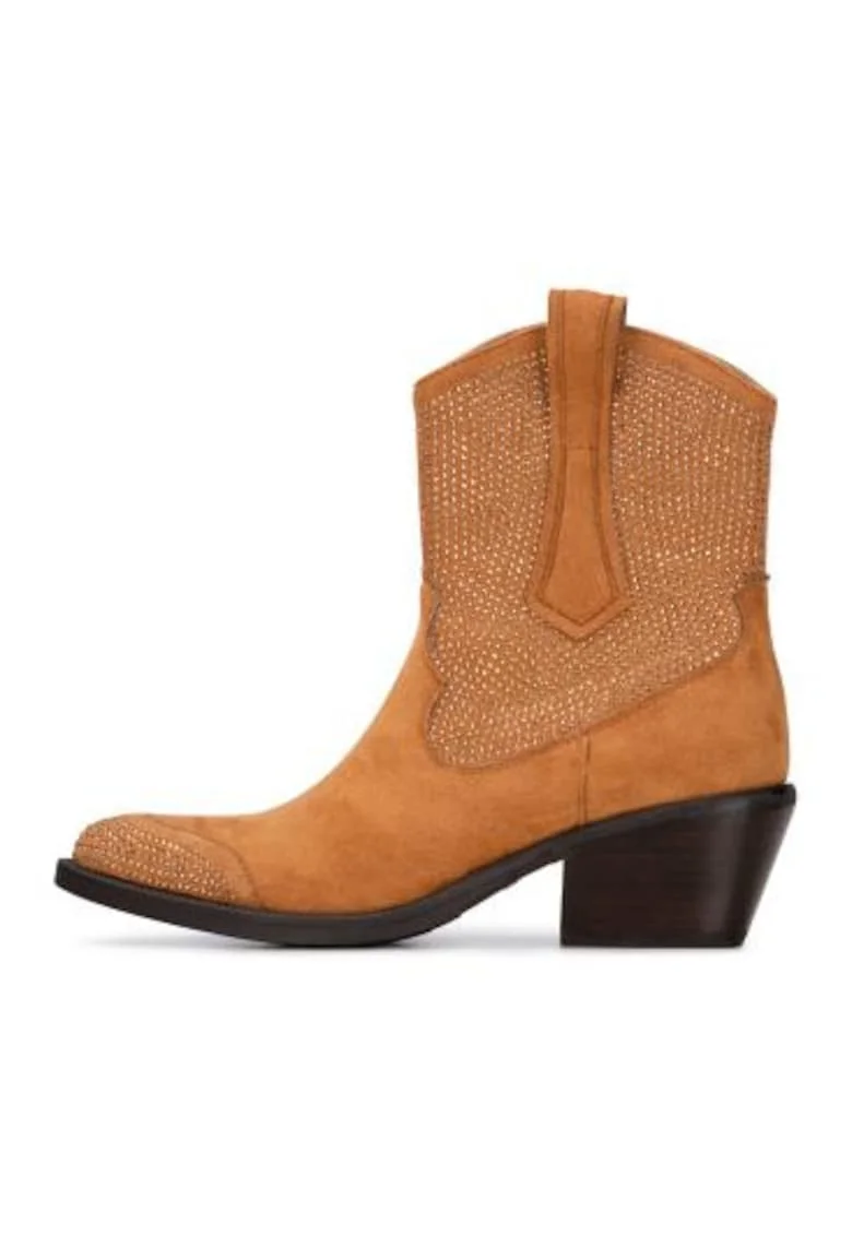 Abby botine cowboy cu fermoar