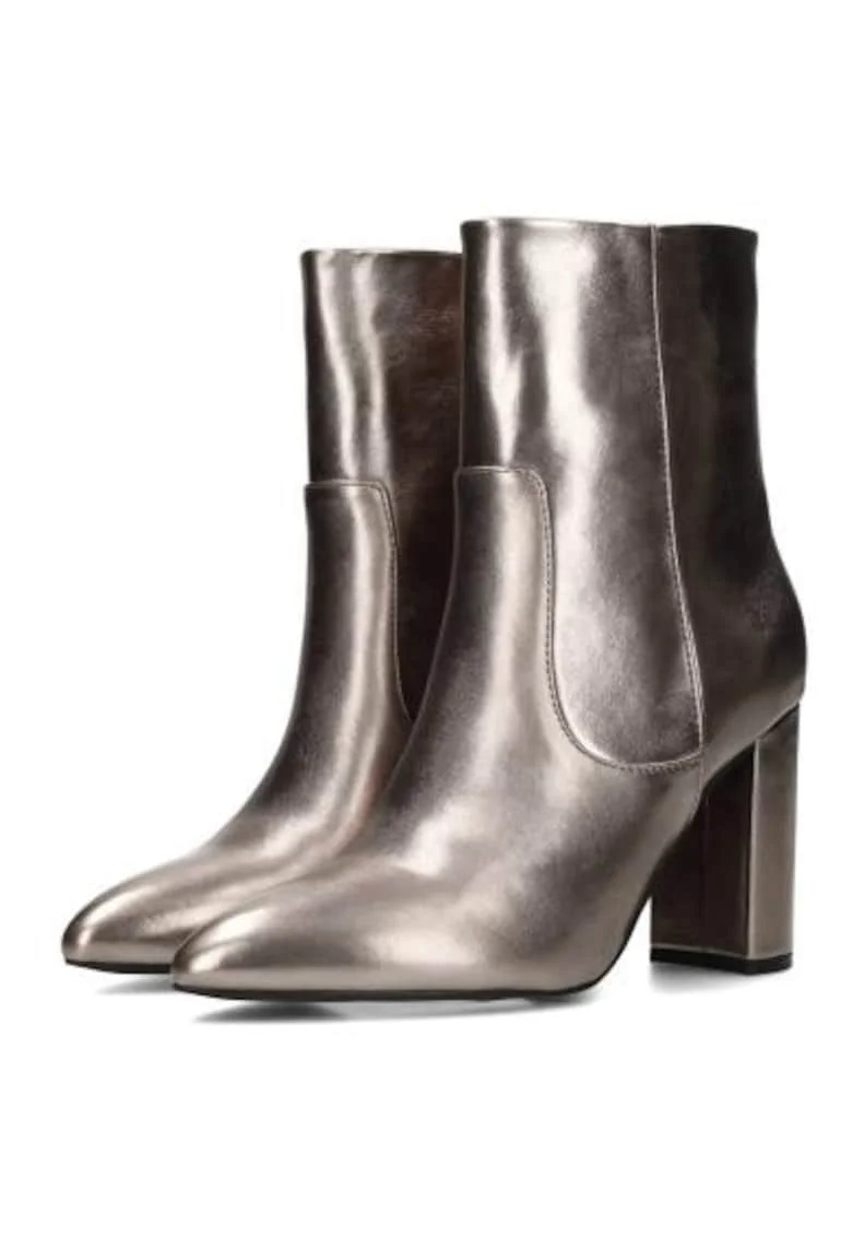Botine din material sintetic cu fermoar