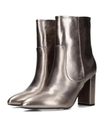 Botine din material sintetic cu fermoar