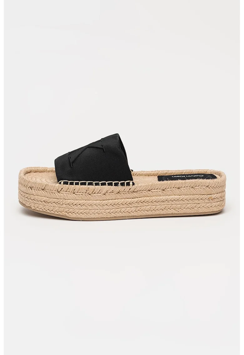 Papuci flatform, Negru