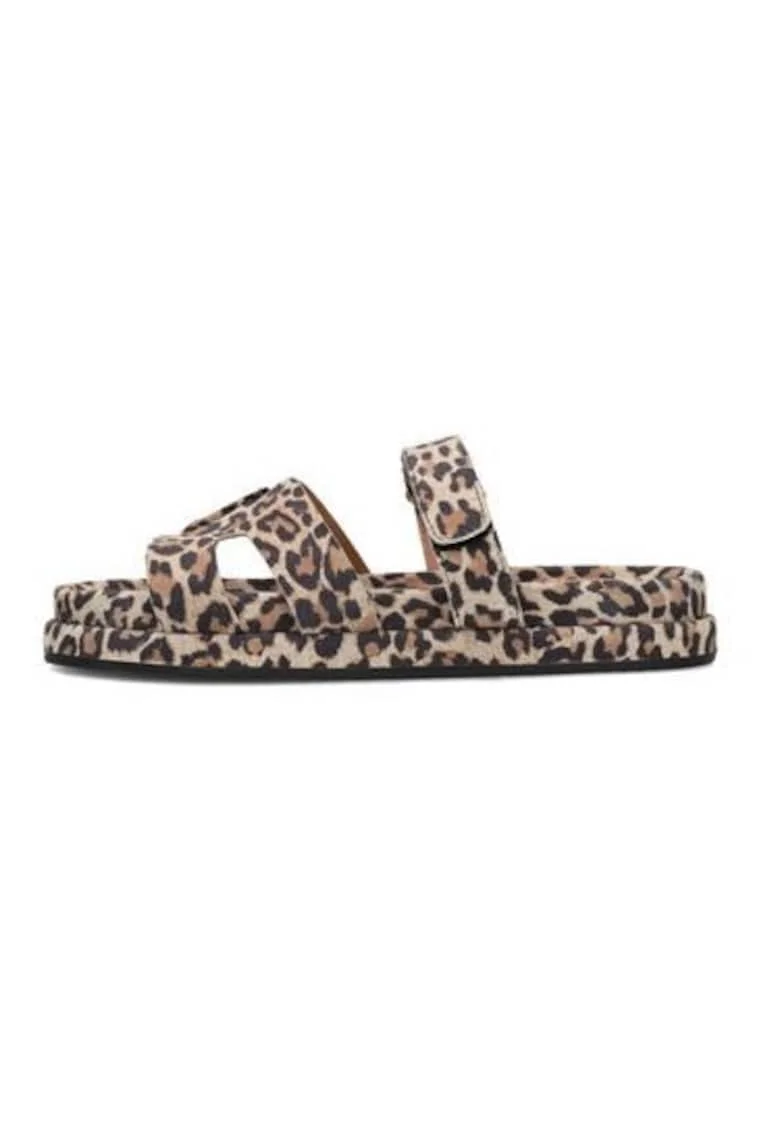 Papuci animal print Mag din piele intoarsa