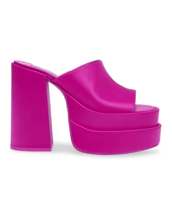 Papuci cu toc masiv Cagey, Fucsia