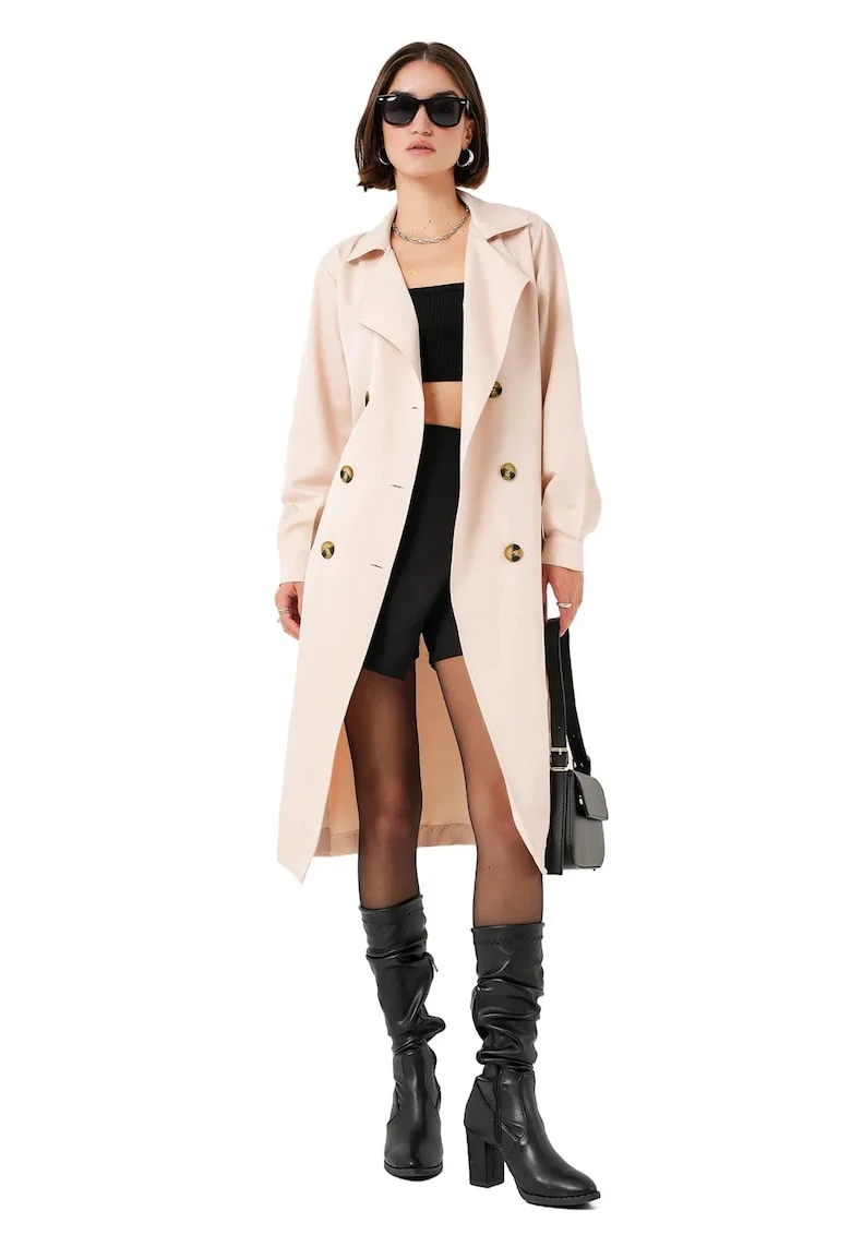 Trenci dama,  Poliester, Bej Natural,