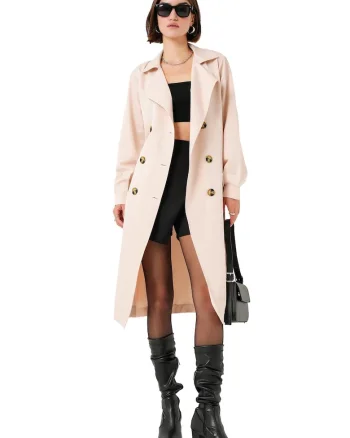 Trenci dama,  Poliester, Bej Natural,