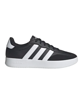 Pantofi sport din piele ecologica cu insertii din piele intoarsa Barreda, Negru/Alb optic