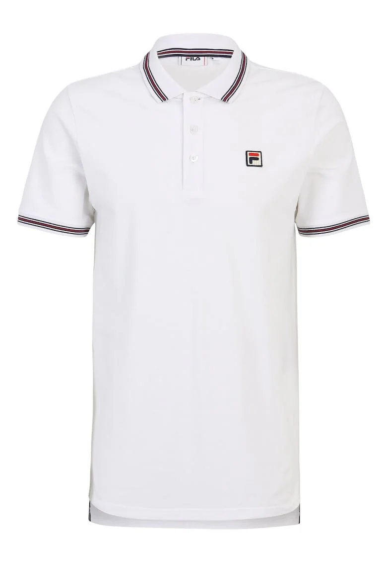 Tricou polo barbati  Lubbeek alb, bumbac, croiala regulata, guler cu trei nasturi