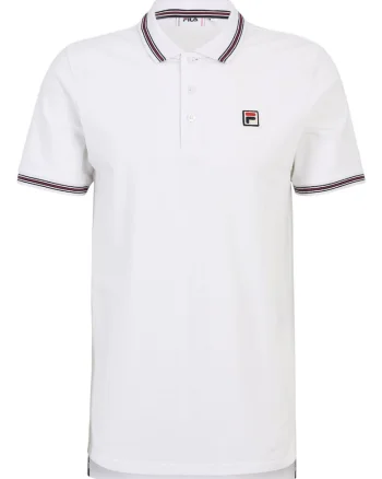 Tricou polo barbati  Lubbeek alb, bumbac, croiala regulata, guler cu trei nasturi