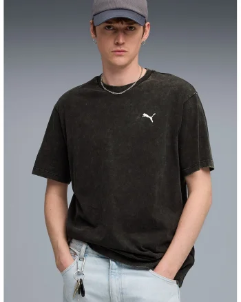 Tricou relaxed fit Essentials Elevated, Negru/Alb optic