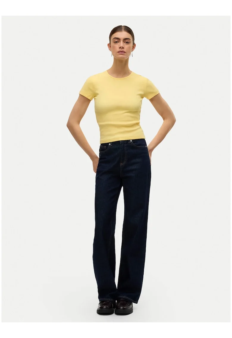 Tricou dama  galben, Alb/Galben