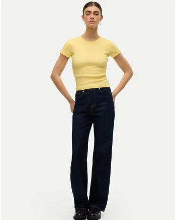 Tricou dama  galben, Alb/Galben