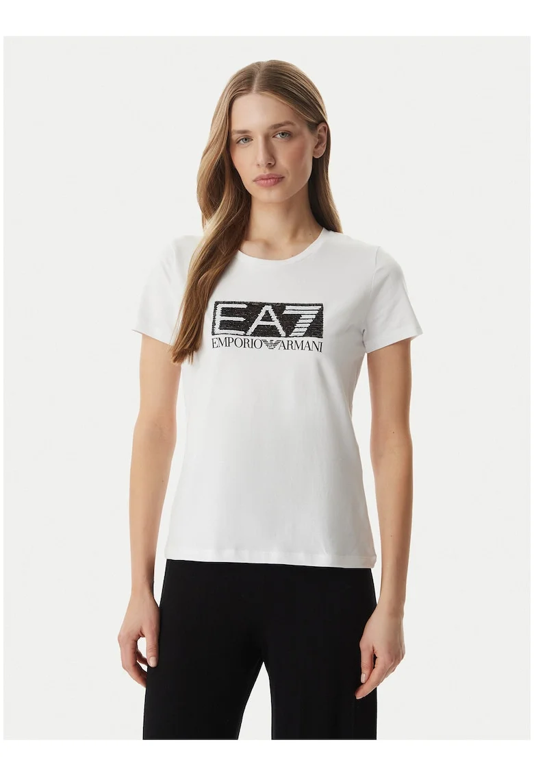 Tricou dama,  alb, bumbac, imprimeu grafic