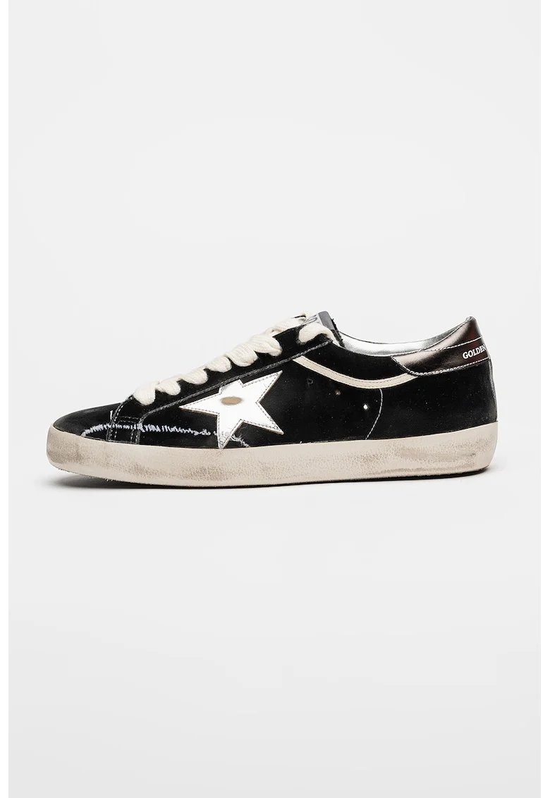 Pantofi sport Super Star din piele intoarsa si piele, Negru