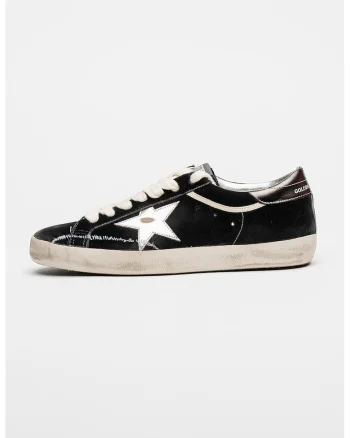 Pantofi sport Super Star din piele intoarsa si piele, Negru