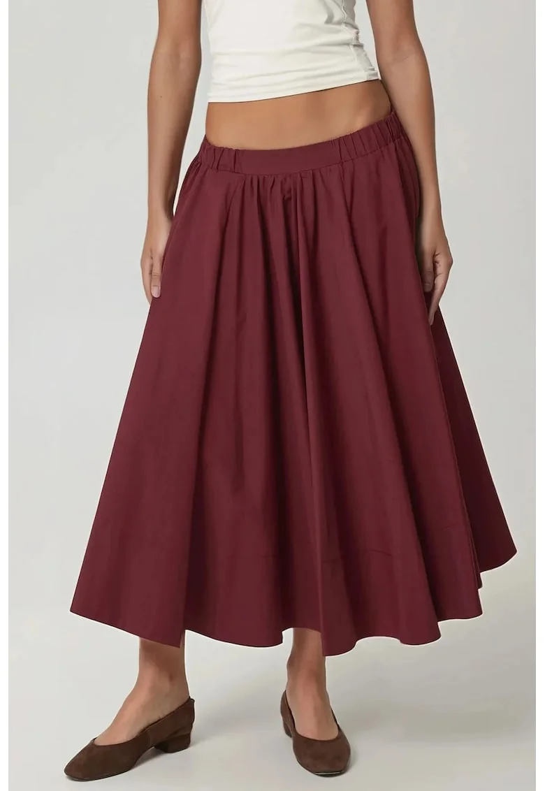 Fusta Maxi  A-Form Fit, visiniu, material usor textil