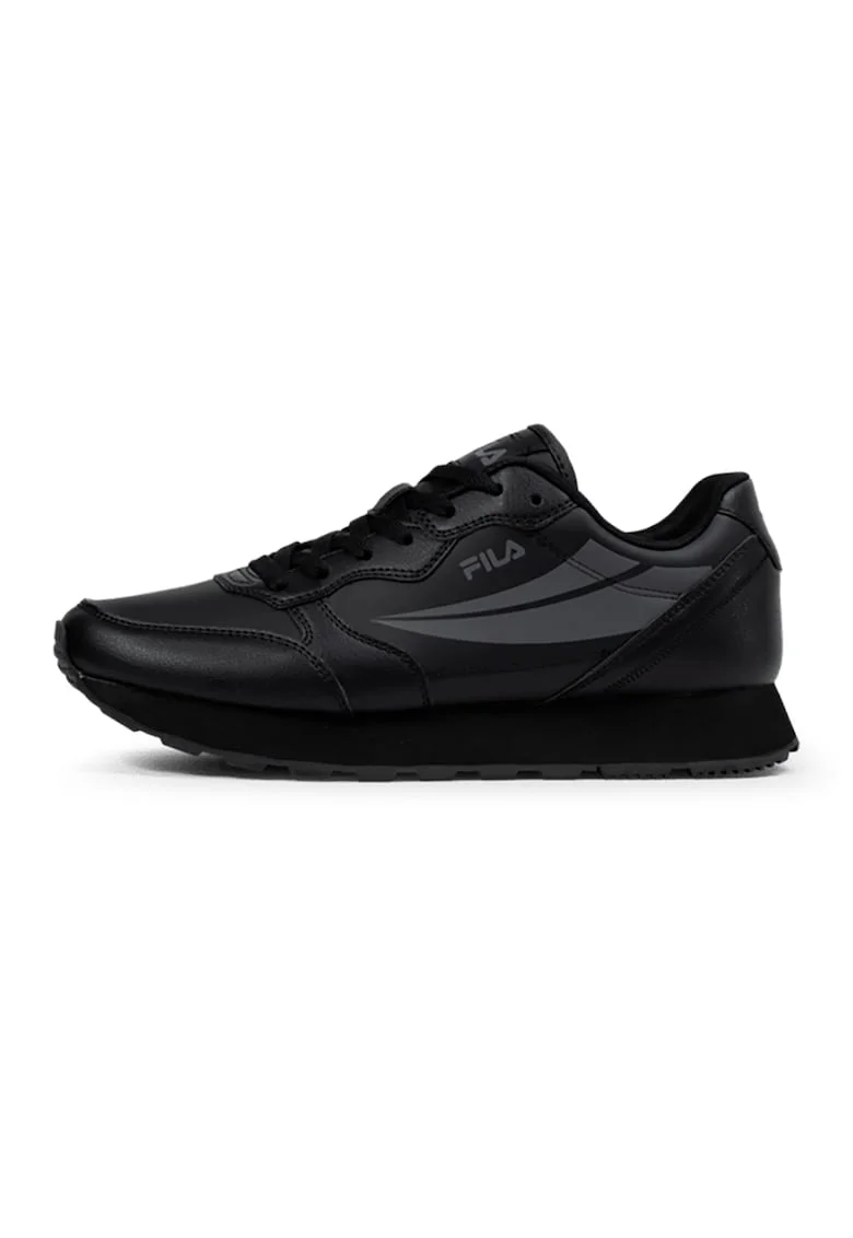 Pantofi sport wedge din piele ecologica Hypert, Negru/Gri inchis