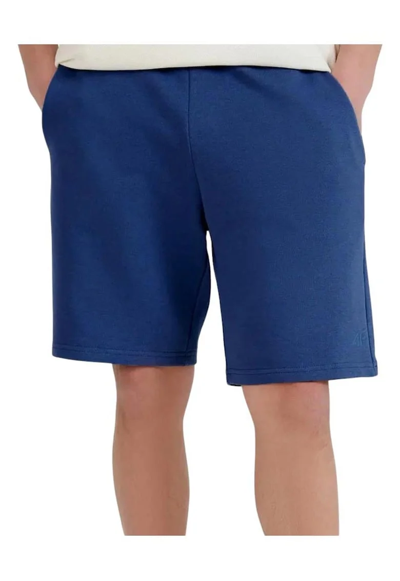 Pantaloni scurti barbatesti  croiala regulata, talie elastica, French terry, albastru