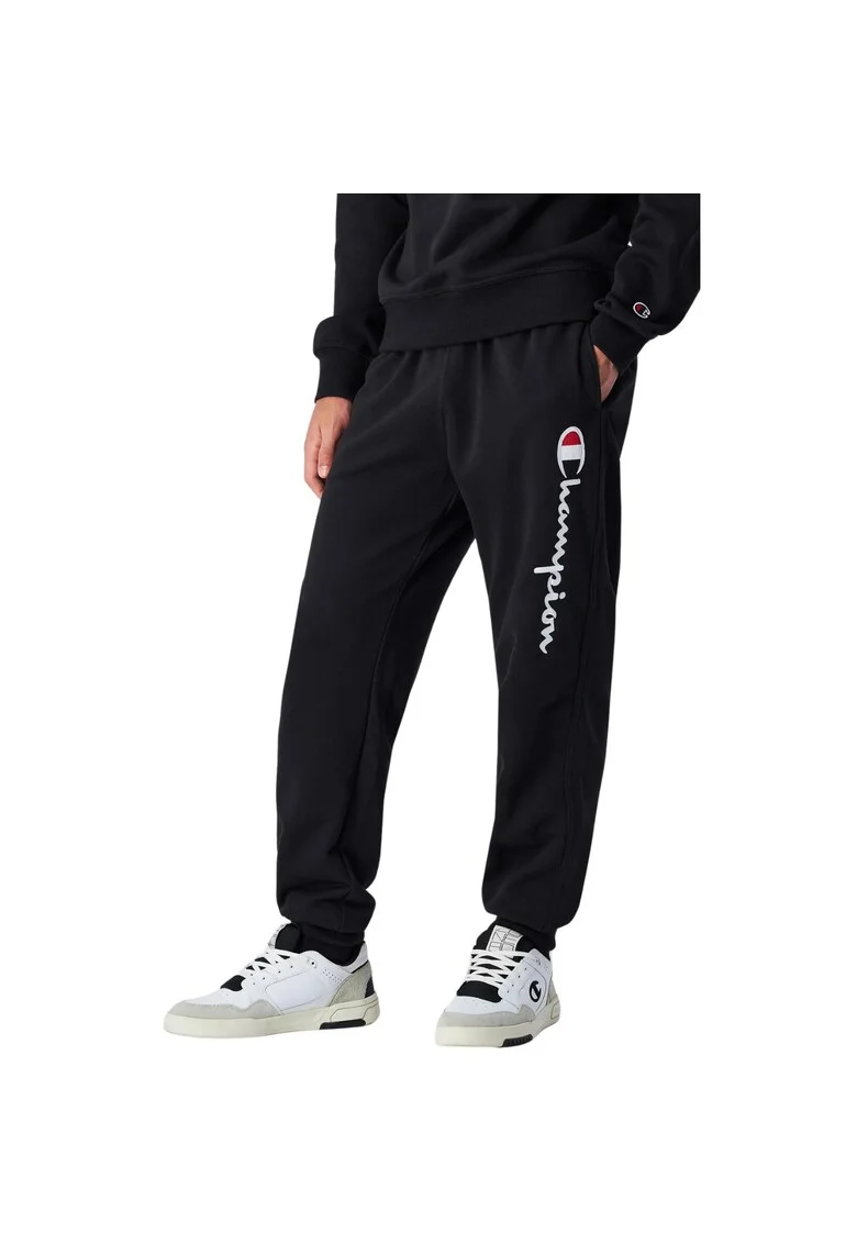 Pantaloni sport barbati  negri, material respirabil, croiala conica