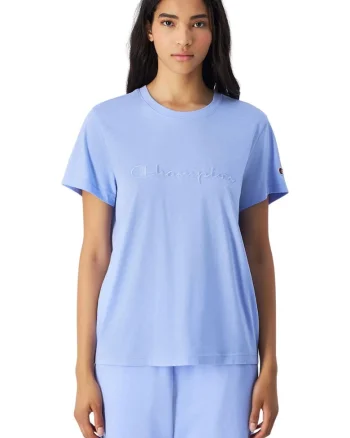 Tricou dama  albastru deschis, croiala slim, material 100% bumbac