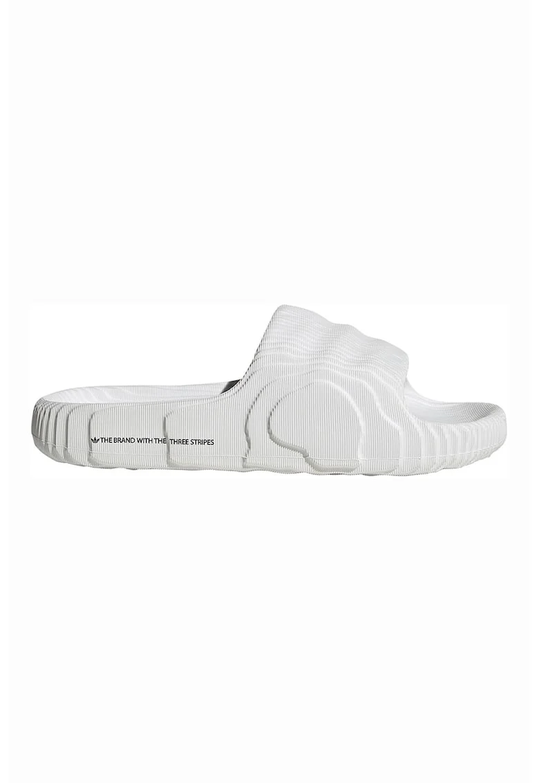 Papuci cu model in relief Adilette, Alb