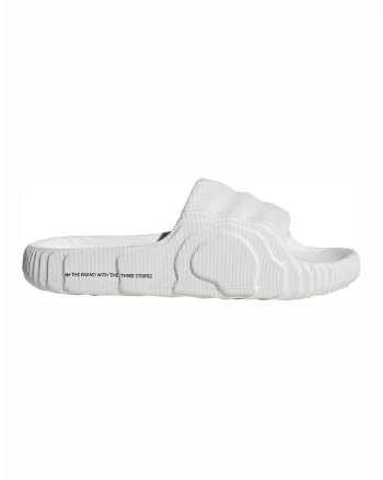 Papuci cu model in relief Adilette, Alb