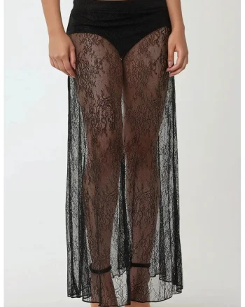 Fusta maxi dama  dantela, negru