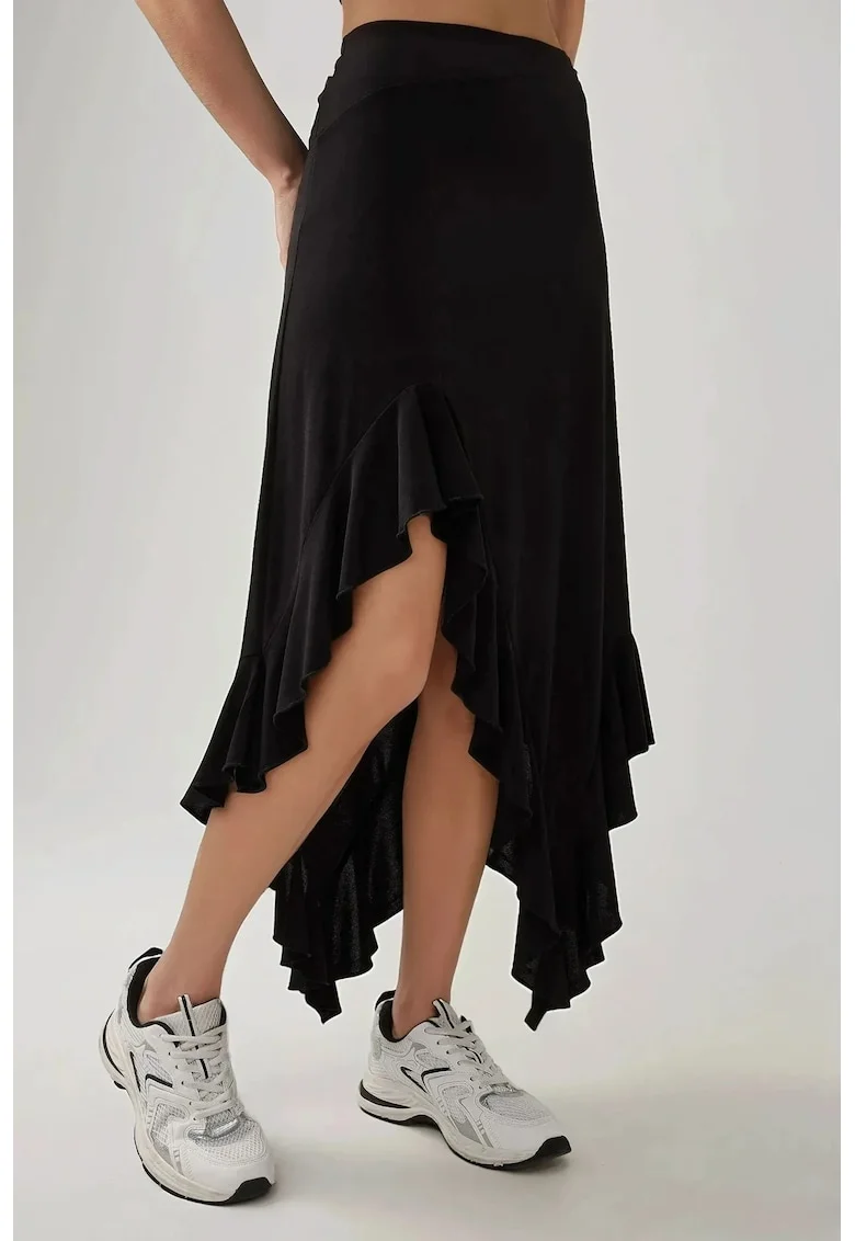 Fusta maxi dama,  tricot, negru