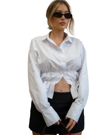 Camasa dama,  Alb, Textil