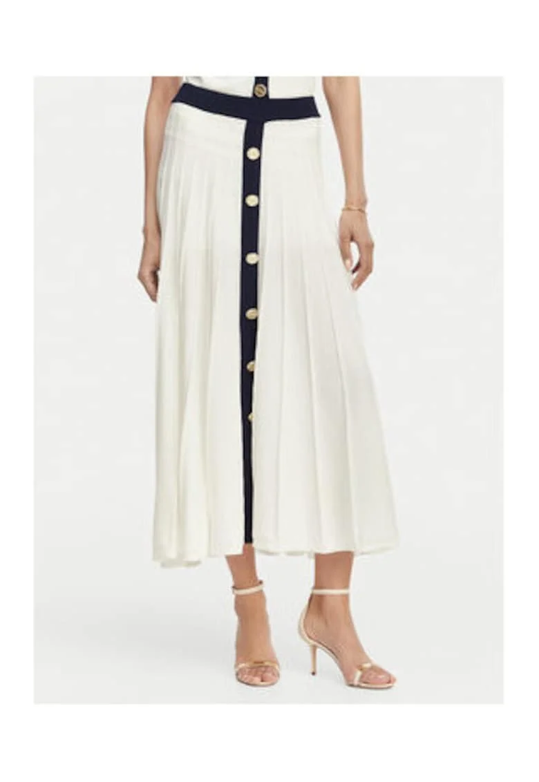 Fusta plisata Dama,  Albastru, material de calitate, stil casual
