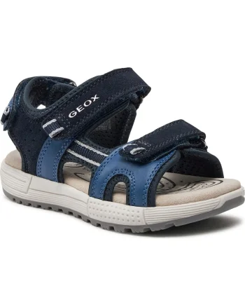 Sandale baieti,  Piele intoarsa, Albastru,