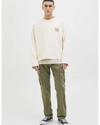 Pantaloni cargo din amestec de bumbac, Kaki