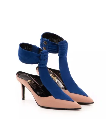 Pantofi  model 1469 N nude V albastru