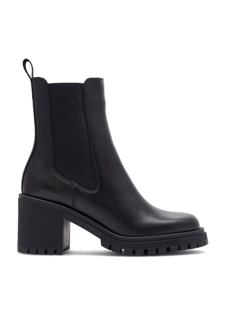 Botine dama,  590558810650037, Piele naturala, Negru
