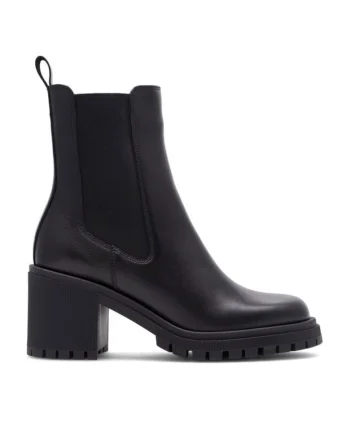 Botine dama,  590558810650037, Piele naturala, Negru