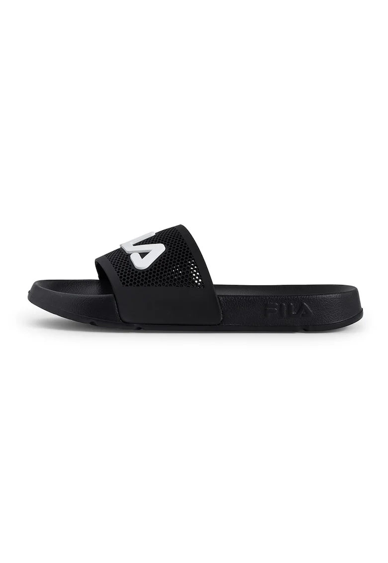 Papuci cu logo, Negru