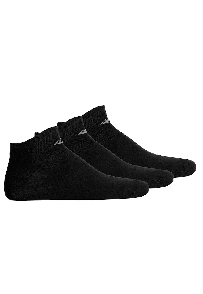 Set de sosete pana la glezna cu logo - 3 perechi, Negru