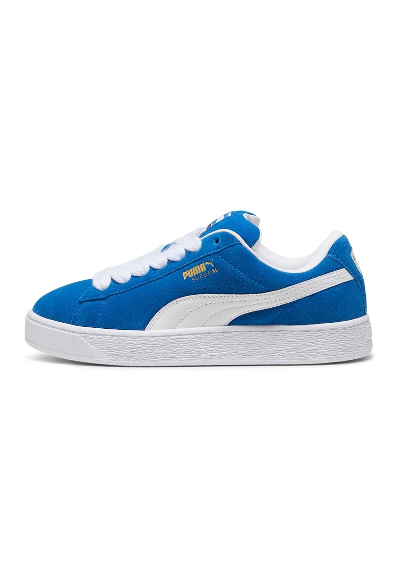 Pantofi sport XL Jasmine din piele intoarsa cu sireturi de rezerva, Alb/Albastru royal