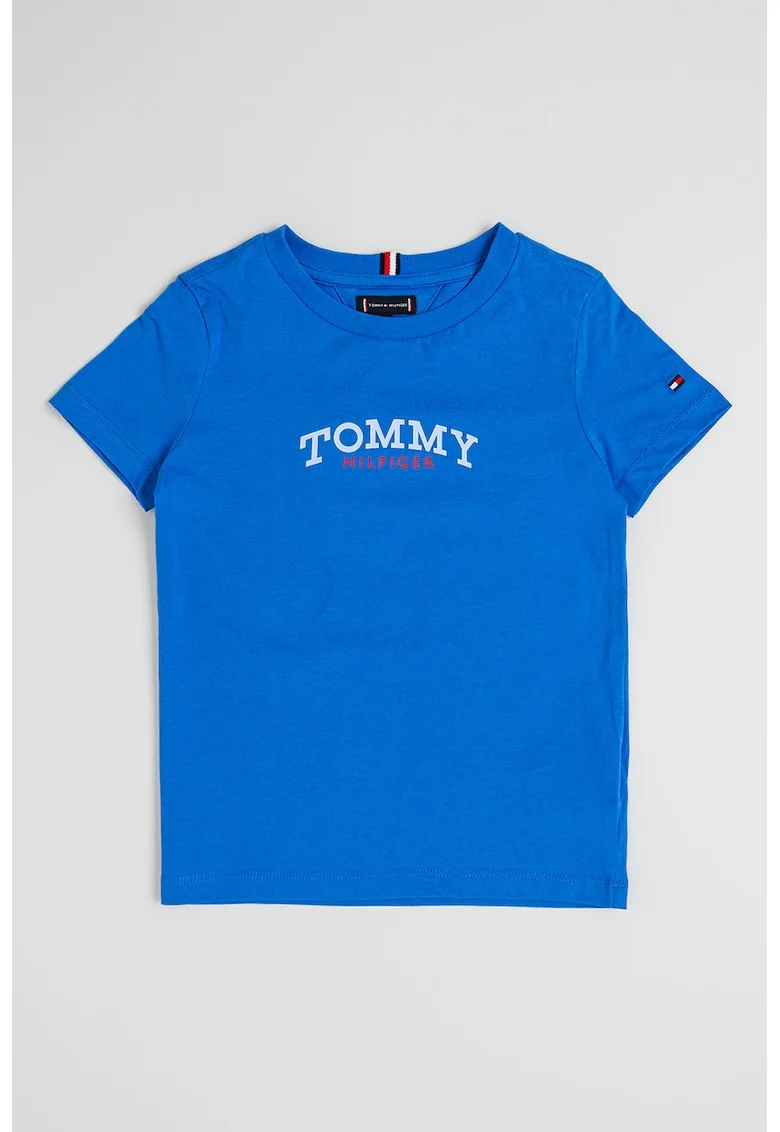 Tricou din bumbac cu imprimeu logo, Albastru cobalt