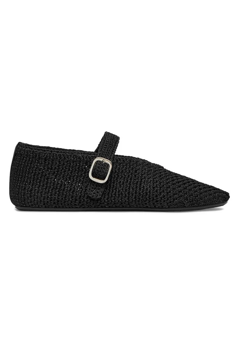 Balerini  negru, textil, catarama, Negru
