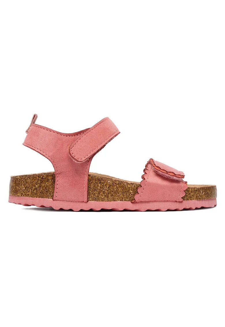 Sandale fete,  roz, textil, sistem inchidere velcro