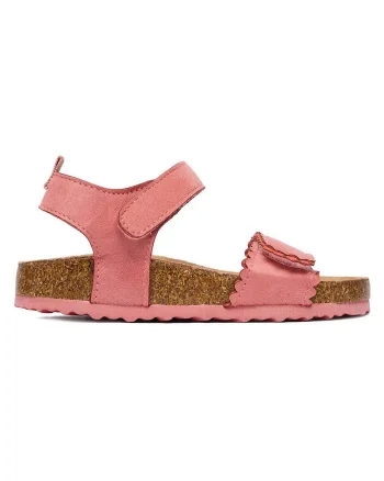 Sandale fete,  roz, textil, sistem inchidere velcro