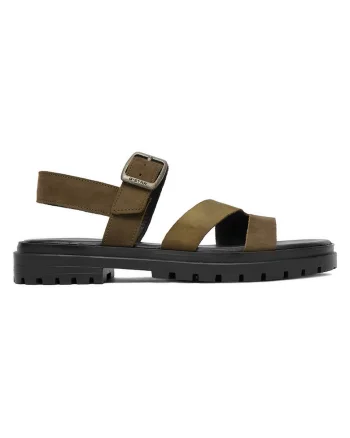 Sandale dama G-Star Raw, piele naturala, kaki, sistem inchidere catarama, multicolor